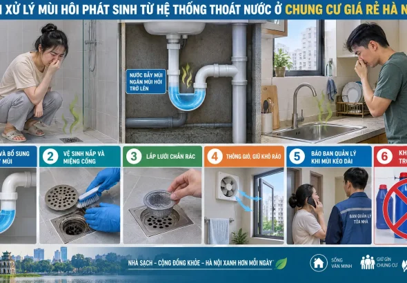 Cách xử lý mùi hôi phát sinh từ hệ thống thoát nước ở chung cư giá rẻ