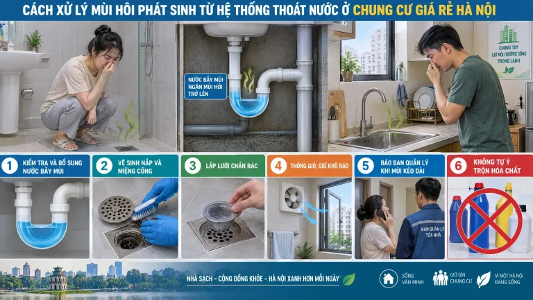 Cách xử lý mùi hôi phát sinh từ hệ thống thoát nước ở chung cư giá rẻ
