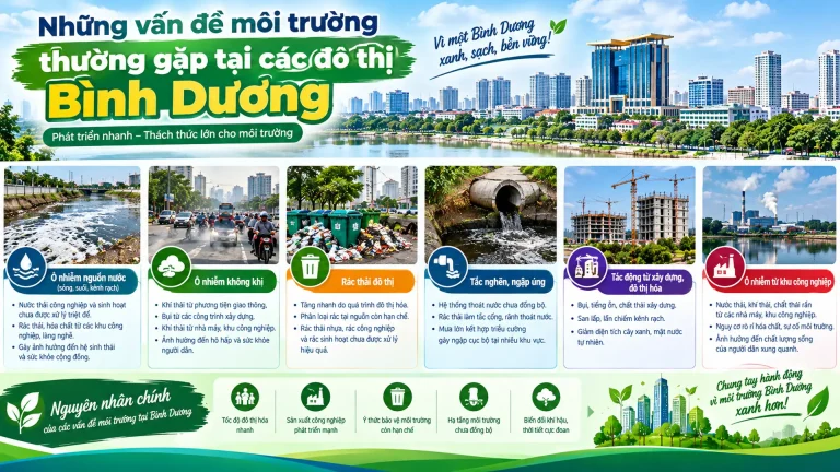 Những vấn đề môi trường thường gặp tại các đô thị Bình Dương